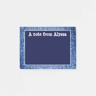 Blaue Jeans Optik Personalisierter Post It Notizbl Post-it Klebezettel