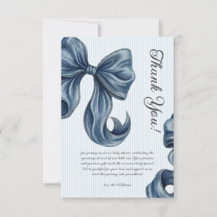 Blaue Jeans-Schleifen-Baby-Party Dankeskarte