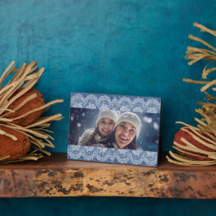 Blaue Jeans-Spitze Familienfoto Fotoplatte