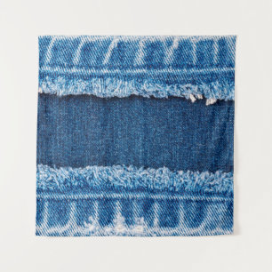 Blaue Jeans-Stofftextur Wandteppich