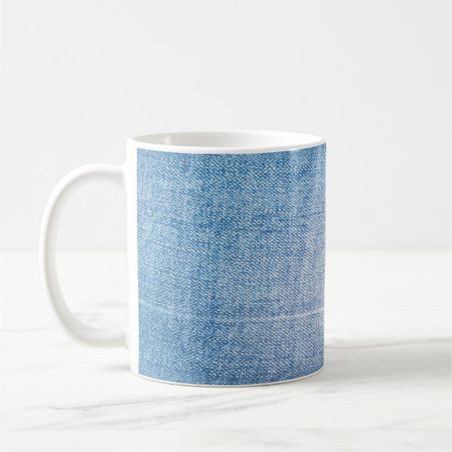 Blaue Jeans-Textur Kaffeetasse (Links)