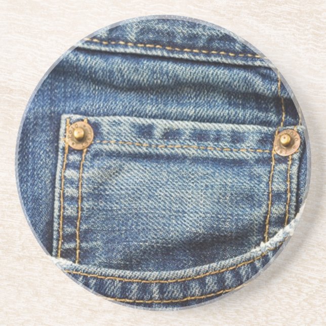 Blaue Jeans-Untersetzer Sandstein Untersetzer (Vorne)