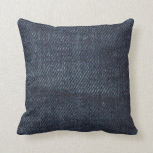 Blaue Jeans Vintage-Denimstofftextur Kissen