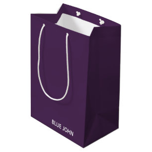 Blaue John Purpurfarbe Name Mittlere Geschenktüte