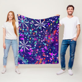 Blaue Jubiläums-Abstraktkunst Fleecedecke