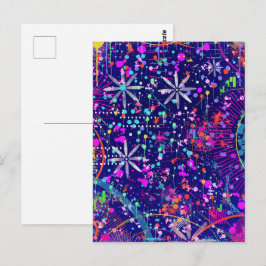 Blaue Jubiläums-Abstraktkunst Postkarte