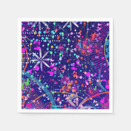 Blaue Jubiläums-Abstraktkunst Serviette