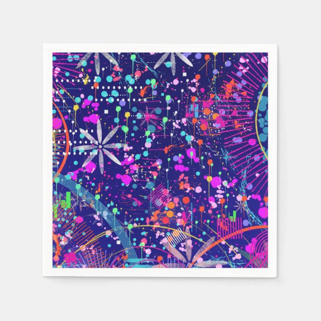Blaue Jubiläums-Abstraktkunst  Serviette (Vorderseite)