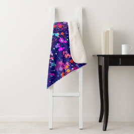 Blaue Jubiläums-Abstraktkunst Sherpadecke