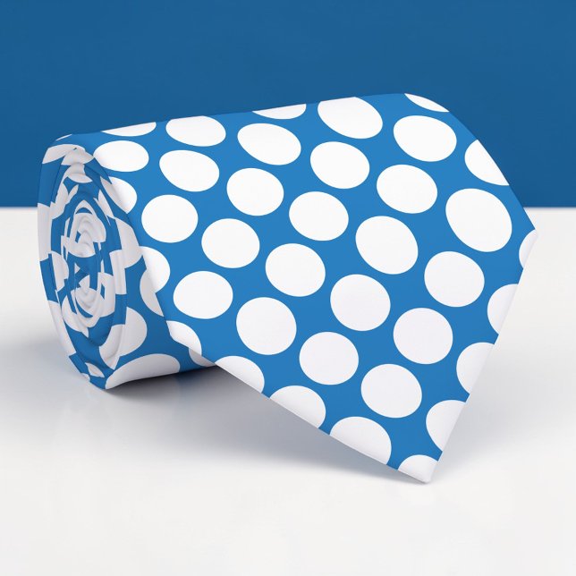 Blaue Jumbo-Punkte Krawatte nach Maß (Von Creator hochgeladen)