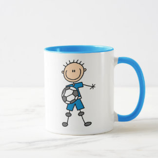 Blaue Jungen-Fußball-Tasse Tasse