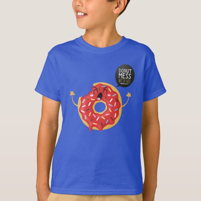 Blaue Jungen-Shirt-coole Unisexkrapfen-Verwirrung T-Shirt (Vorderseite)