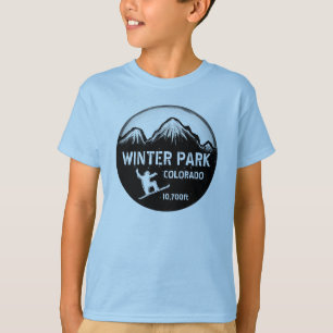 Blaue Jungen Winter-Park-Colorados T-Shirt