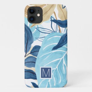 Blaue Jungle-Blätter Case-Mate iPhone Hülle