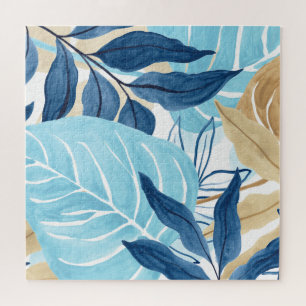 Blaue Jungle-Blätter Puzzle