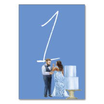 Blaue Juwel  Hochzeitsempfang Tischnummer