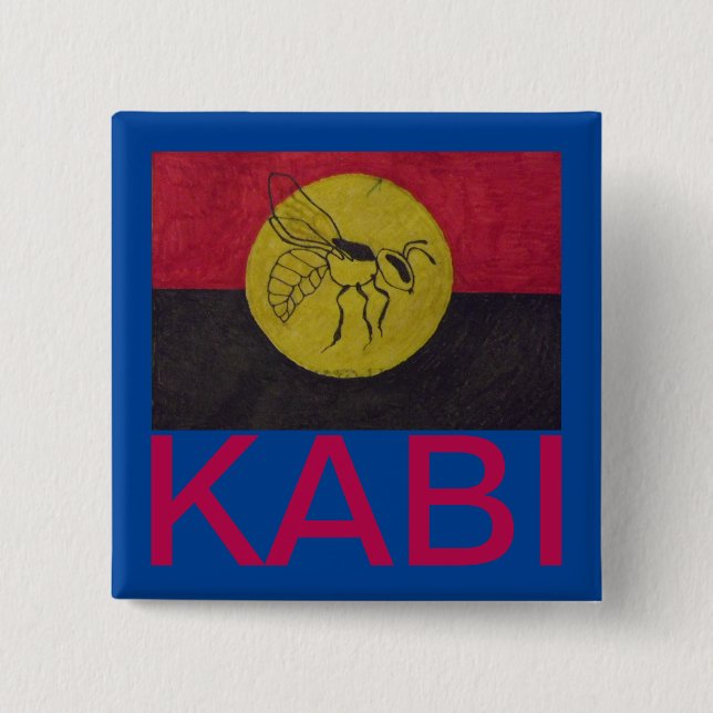 BLAUE KABI KABVAI BEE ABZEICHEN - CRIMSON TEXT. BUTTON (Vorderseite)