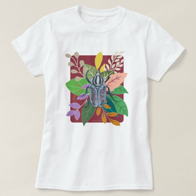 Blaue Käfer-Wasserfarbe T-Shirt (Design vorne)
