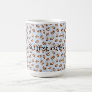 Blaue Kaffeebohnen Kaffeetasse