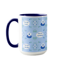 Blaue Kaffeetassen-Affirmationen-Tasse
