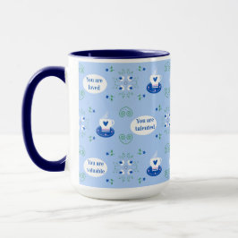 Blaue Kaffeetassen-Affirmationen-Tasse Tasse