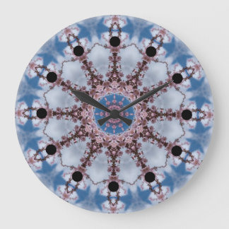 Blaue Kaleidoskop-Uhr Große Wanduhr