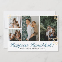 Blaue Kalligraphie Gerne Hanukkah Familie 4 Foto