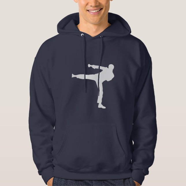 Blaue Kampfkünste Hoodie (Vorderseite)