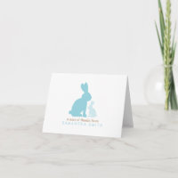 Blaue Kaninchen-Babyparty danken Ihnen Anmerkungen