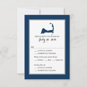 Blaue Kapuze mit Herz   RSVP-Menü Hochzeiten RSVP Karte