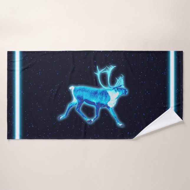 Blaue Karibik (Reindeer) Badehandtuch (Badehandtuch)