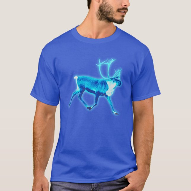 Blaue Karibik (Reindeer) T-Shirt (Vorderseite)
