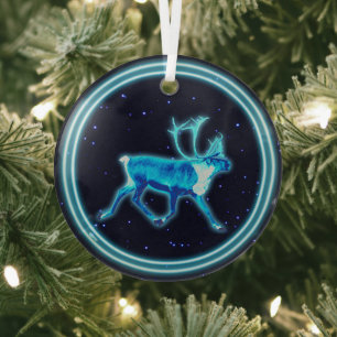 Blaue Karibik (Rentier) Glasdekoration Ornament Aus Glas