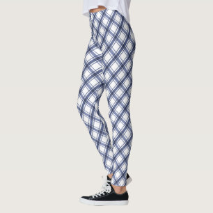 Blaue Karierte Leggings