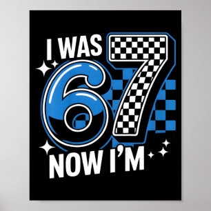 Blaue karierte war 6 7 lustig 67 Geburtstagsjungen Poster