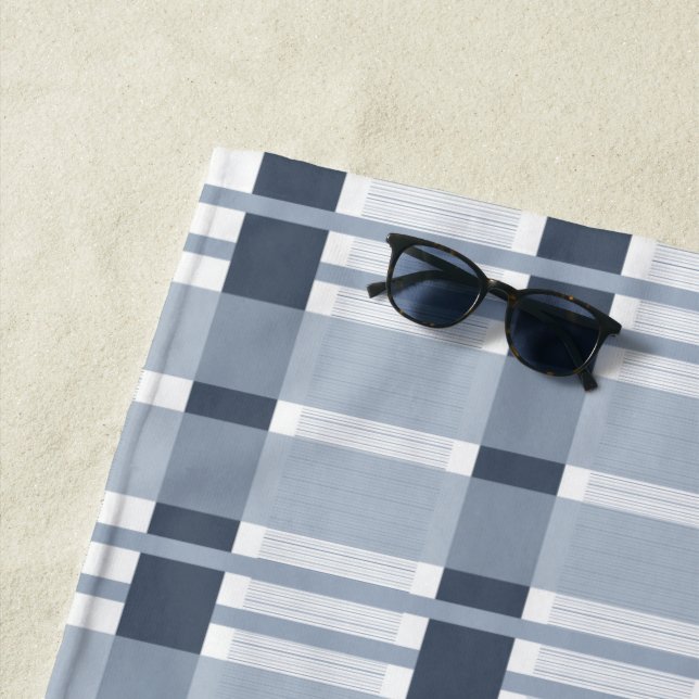 Blaue Karierte Weaves Strandtuch (Beispiel)