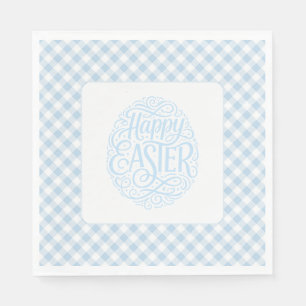 Blaue Karo-Ostern Serviette