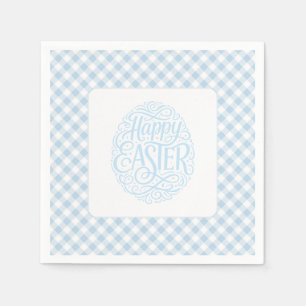 Blaue Karo-Ostern Serviette