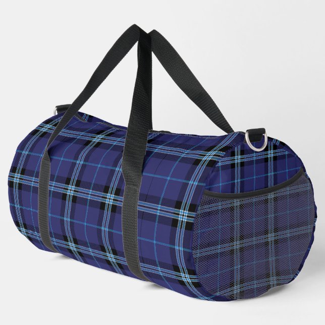 Blaue Karo-Sport-Reisetasche  Duffle Bag (Rechte Ecke)