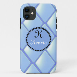 Blaue Karodiamant mit Monogramm iPhone 11 Hülle
