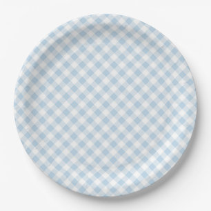 Blaue Karos Pappteller