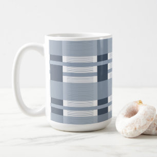 Blaue Karos und Streifen Kaffeetasse