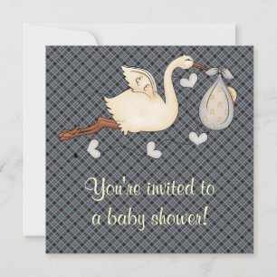 Blaue Karostorch-Babyshower für Jungen Einladung