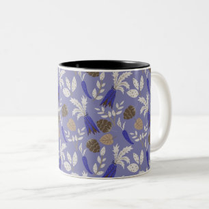 Blaue Karotten und Nüsse Muster Zweifarbige Tasse