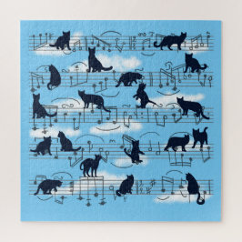 blaue Kätzchen und Musiknoten Puzzle