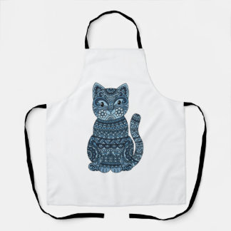 blaue Katze (1) Schürze