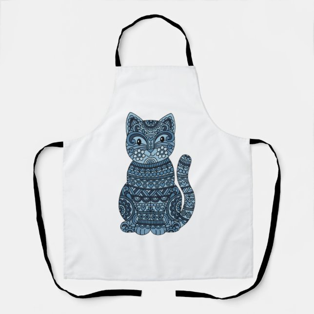 blaue Katze (1) Schürze (Vorderseite)