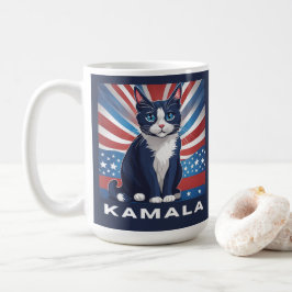 Blaue Katze für Kamala 2024 US-Wahldemokrat Kaffeetasse