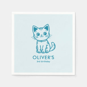 Blaue Katze Geburtstagsfeier mit individuellen Far Serviette