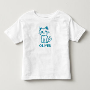 Blaue Katze Geburtstagsparty mit Farbkätzchen Kleinkind T-shirt